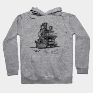 Vintage Steam Engine Locomotive Patent 1898 Hoodie